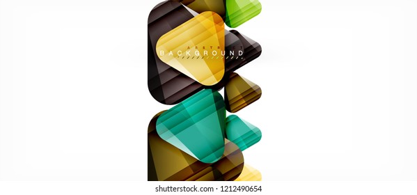 Triángulos de vidrio composición geométrica moderna, fondo abstracto, diseño vectorial