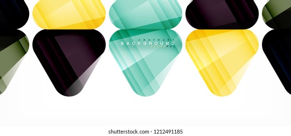Triángulos de vidrio composición geométrica moderna, fondo abstracto, diseño vectorial