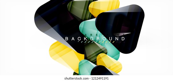 Glass triangles modern geometric composition, abstract background, vector design