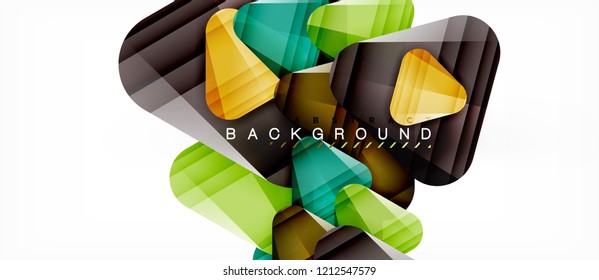 Glass triangles modern geometric composition, abstract background, vector design