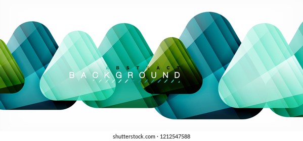 Glass triangles modern geometric composition, abstract background, vector design
