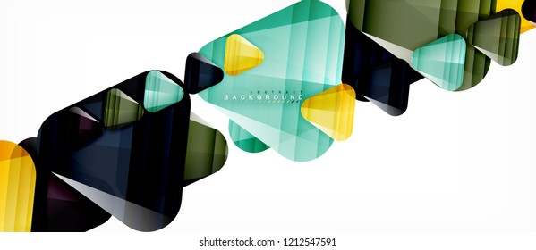 Glass triangles modern geometric composition, abstract background, vector design