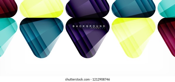 Triángulos de vidrio composición geométrica moderna, fondo abstracto, diseño vectorial