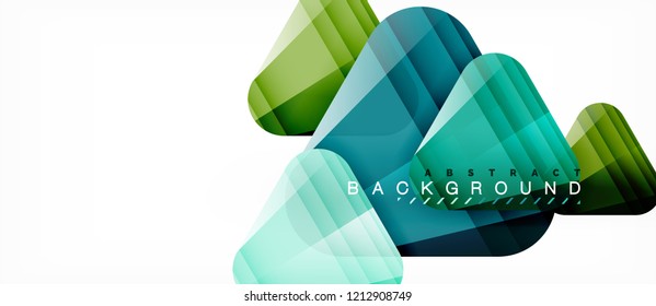 Glass triangles modern geometric composition, abstract background, vector design