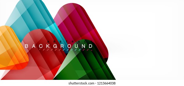 Glass triangles modern geometric composition, abstract background, vector design
