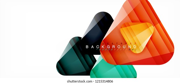 Triángulos de vidrio composición geométrica moderna, fondo abstracto, diseño vectorial