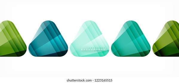 Glass triangles modern geometric composition, abstract background, vector design
