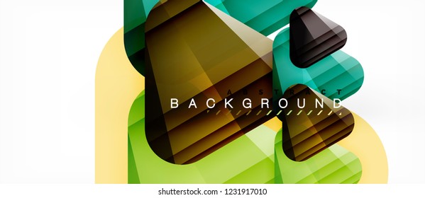 Glass triangles modern geometric composition, abstract background, vector design