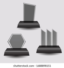 Glass trophies winner success reward , gold award background tranparant