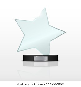 Glass Trophy Award Star Shape Vector Stock Vector (Royalty Free ...