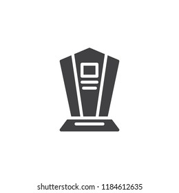 Glass Trophy Award vector icon. filled flat sign for mobile concept and web design. simple solid icon. Symbol, logo illustration. Pixel perfect vector graphics