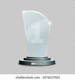 Glass Trophy Award. Vector illustration