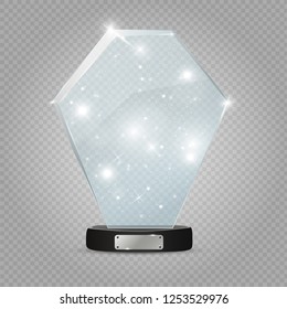 Glass Trophy Award. Vector illustration