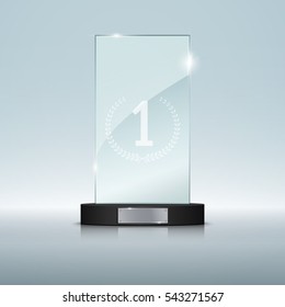 Glass Trophy Award. Vector Illustration