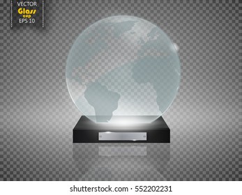 Glass Trophy Award. Vector illustration isolated on transparent background