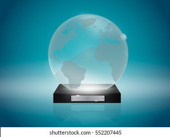 Glass Trophy Award. Vector illustration isolated
