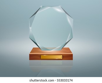 Glass Trophy Award. Vector illustration