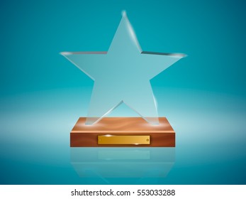 Glass Trophy Award. Vector illustration