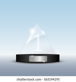 Glass Trophy Award. Vector illustration