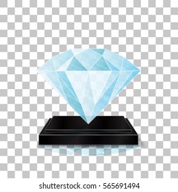 Glass Trophy Award. Vector illustration isolated on transparent background