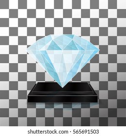 Glass Trophy Award. Vector illustration isolated on transparent background