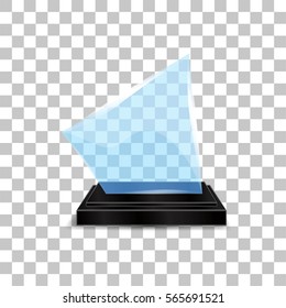 Glass Trophy Award. Vector illustration isolated on transparent background