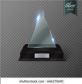 Glass Trophy Award. Vector illustration