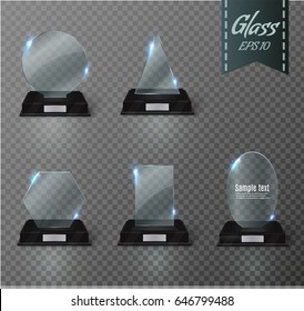 Glass Trophy Award. Vector illustration