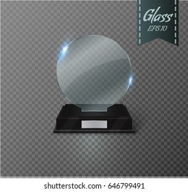 Glass Trophy Award. Vector illustration