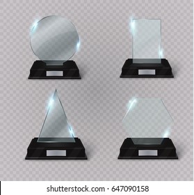 Glass Trophy Award. Vector illustration