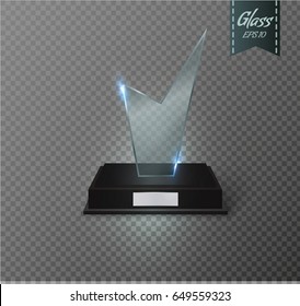 Glass Trophy Award. Vector illustration