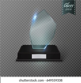 Glass Trophy Award. Vector illustration