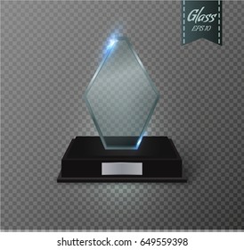 Glass Trophy Award. Vector illustration