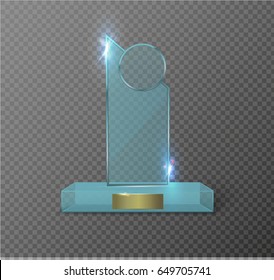 Glass Trophy Award. Vector illustration