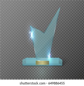 Glass Trophy Award. Vector illustration