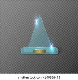 Glass Trophy Award. Vector illustration