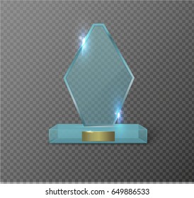 Glass Trophy Award. Vector illustration