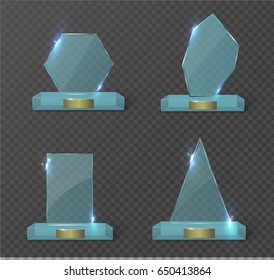 Glass Trophy Award. Vector illustration