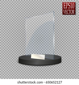 Glass Trophy Award. Vector illustration
