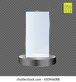 Glass Trophy Award. Vector illustration isolated on transparent background