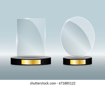 Glass Trophy Award. Vector illustration
