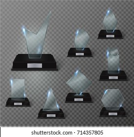 Glass Trophy Award. Vector illustration