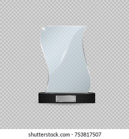 Glass Trophy Award. Vector illustration