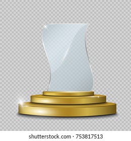 Glass Trophy Award. Vector illustration