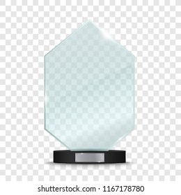 Glass Trophy Award. Vector prize