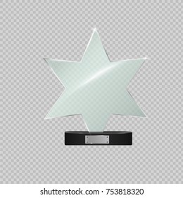 Glass Trophy Award.Star. Vector illustration