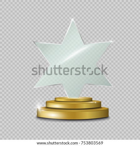 Glass Trophy Award.Star. Vector illustration