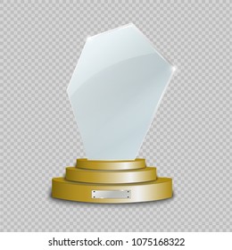 Glass Trophy Award.Vector illustration
