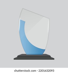 Glass Trophy Mockup Award Vector Crystal Stock Vector (Royalty Free