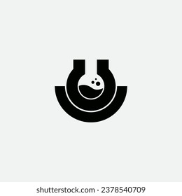 Glass tube lab logo design illustration vector template